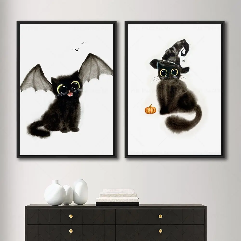 Watercolor Halloween Witch Cat Posters Bat Cat Vintage Wall Art Canvas Painting Prints Decoration Animal Kawaii Room Home Decor
Watercolor Halloween Witch Cat Posters Bat Cat Vintage Wall Art Canvas Painting Prints Decoration Animal Kawaii Room Home Decor