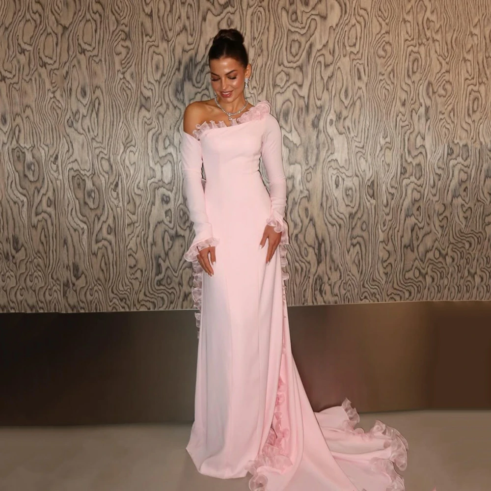 Msikoods Customized Pink One Shoulder Evening Dresses 2026 Long Sleeve Party Dress Ruffle Trim Formal Evening Gowns Prom Dress
Msikoods Customized Pink One Shoulder Evening Dresses 2026 Long Sleeve Party Dress Ruffle Trim Formal Evening Gowns Prom Dress