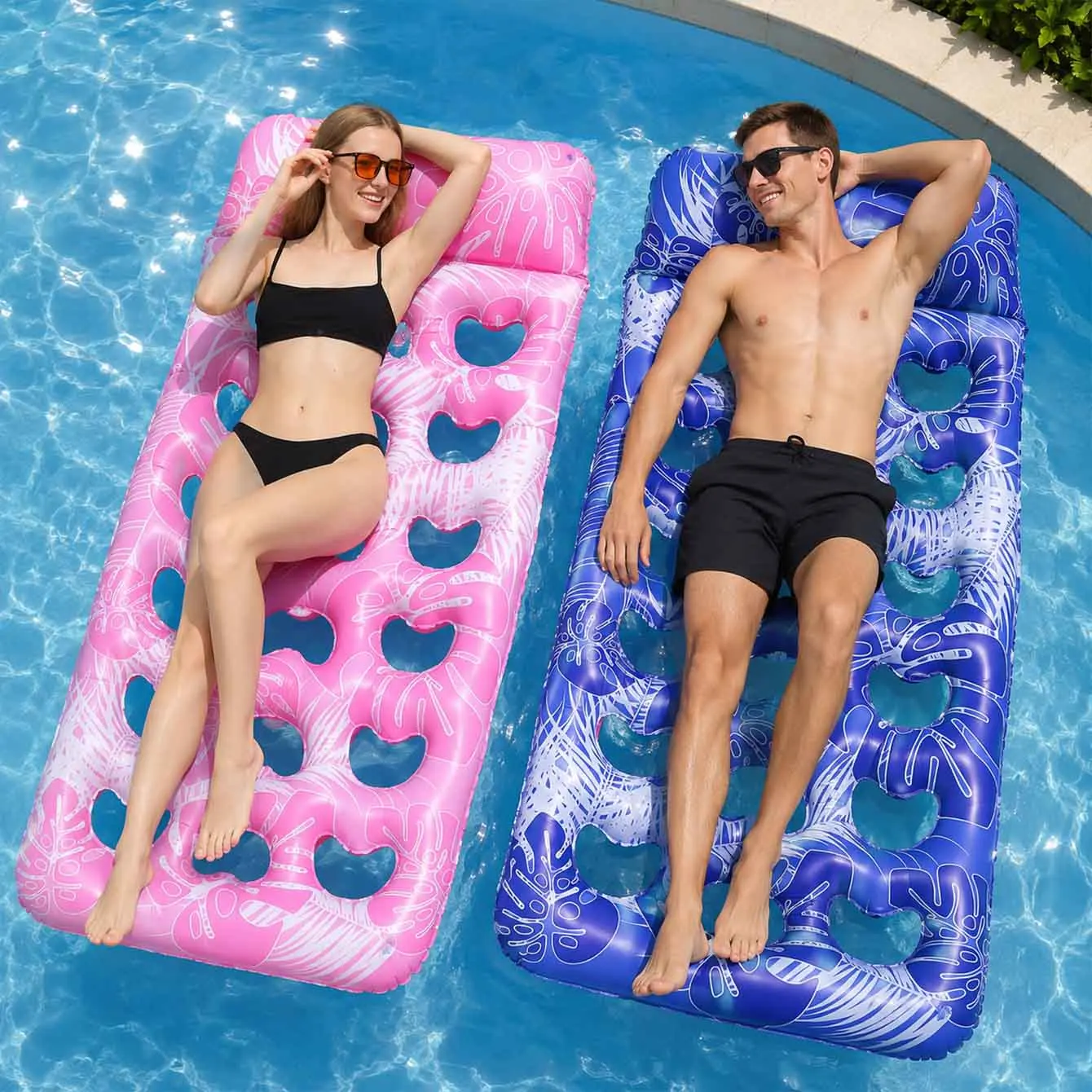 Inflatable Pool Floats Mat - Pool Floaties Adults Size with Headrest, Sun Tanning Raft Lake Beach Swimming Pool Party Toys Float
Inflatable Pool Floats Mat - Pool Floaties Adults Size with Headrest, Sun Tanning Raft Lake Beach Swimming Pool Party Toys Float