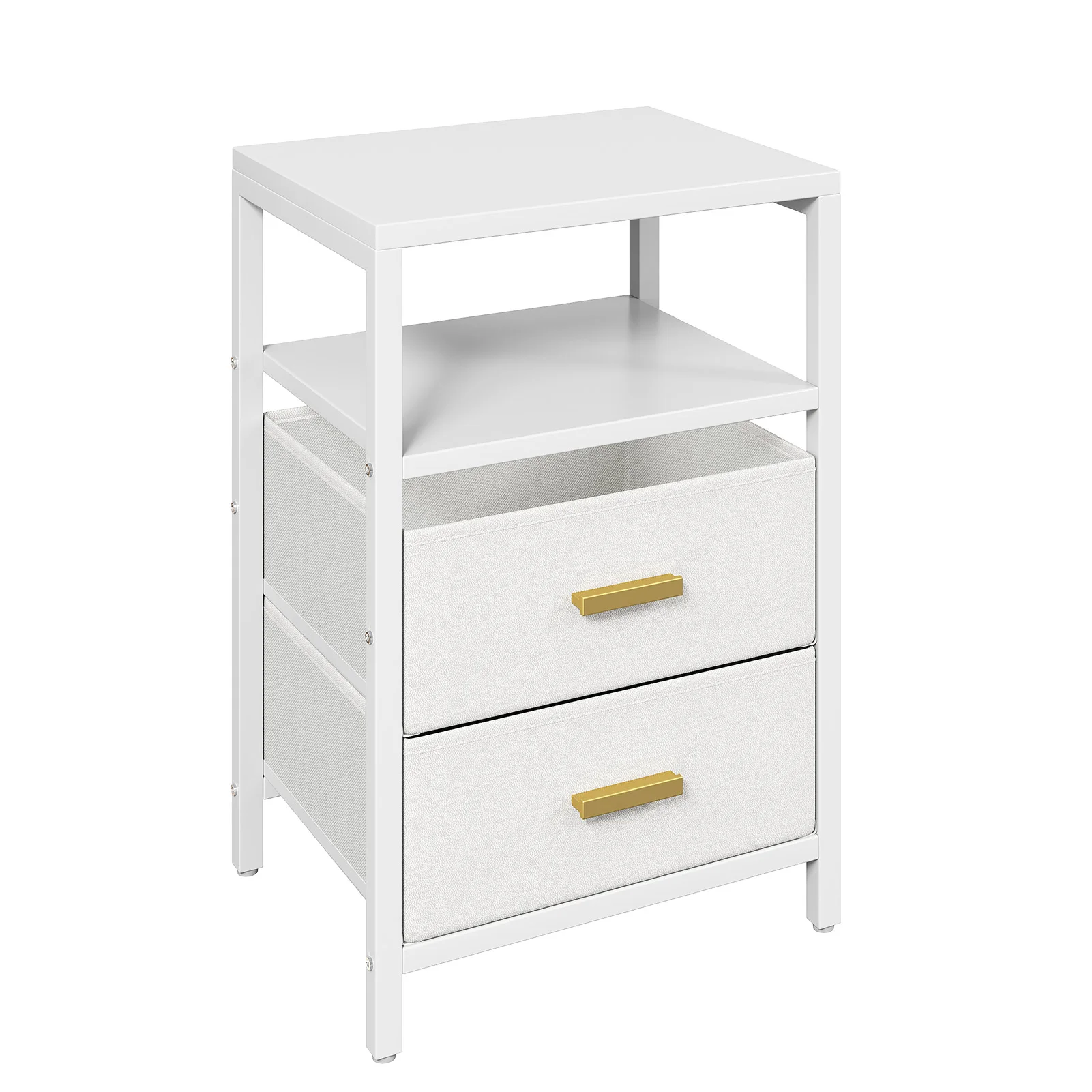 Bedside End Table Particle Board Modern Nightstand with 2 Fabric Drawers for Bedroom Living Room White
Bedside End Table Particle Board Modern Nightstand with 2 Fabric Drawers for Bedroom Living Room White