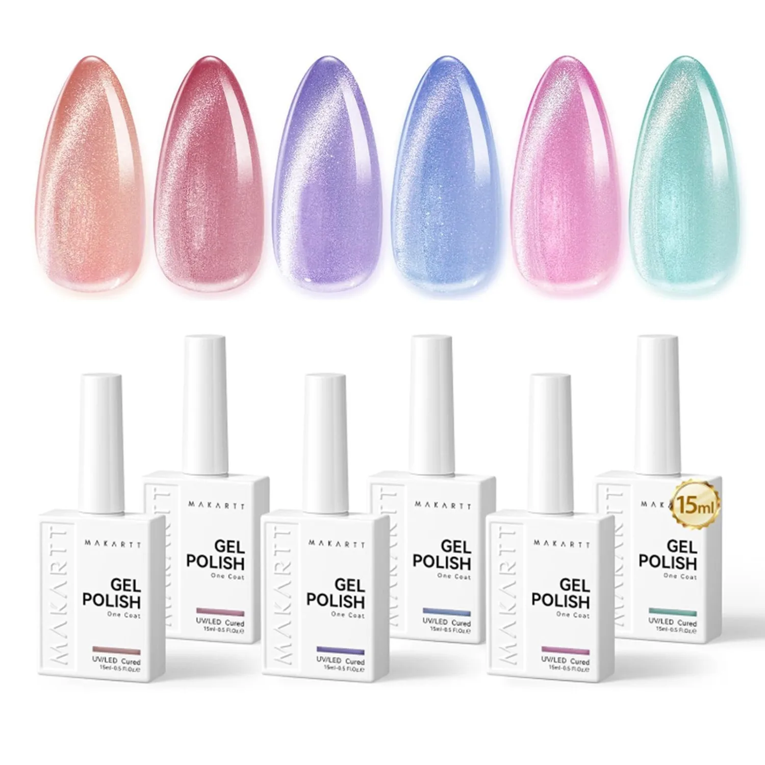 Makartt Cat Eye Gel Polish 6 Colors Magnetic 15ML Holographic UV LED Soak Off Nail Art Kit Green Pink Blue Purple Gift for Women
Makartt Cat Eye Gel Polish 6 Colors Magnetic 15ML Holographic UV LED Soak Off Nail Art Kit Green Pink Blue Purple Gift for Women