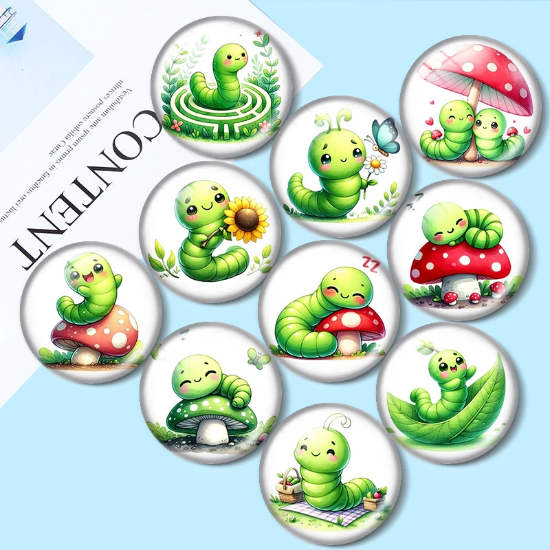 Watercolor Cute Worm 10pcs 12mm/16mm/18mm/25mm Round Photo Glass Cabochon Demo Flat Back Making findings
Watercolor Cute Worm 10pcs 12mm/16mm/18mm/25mm Round Photo Glass Cabochon Demo Flat Back Making findings