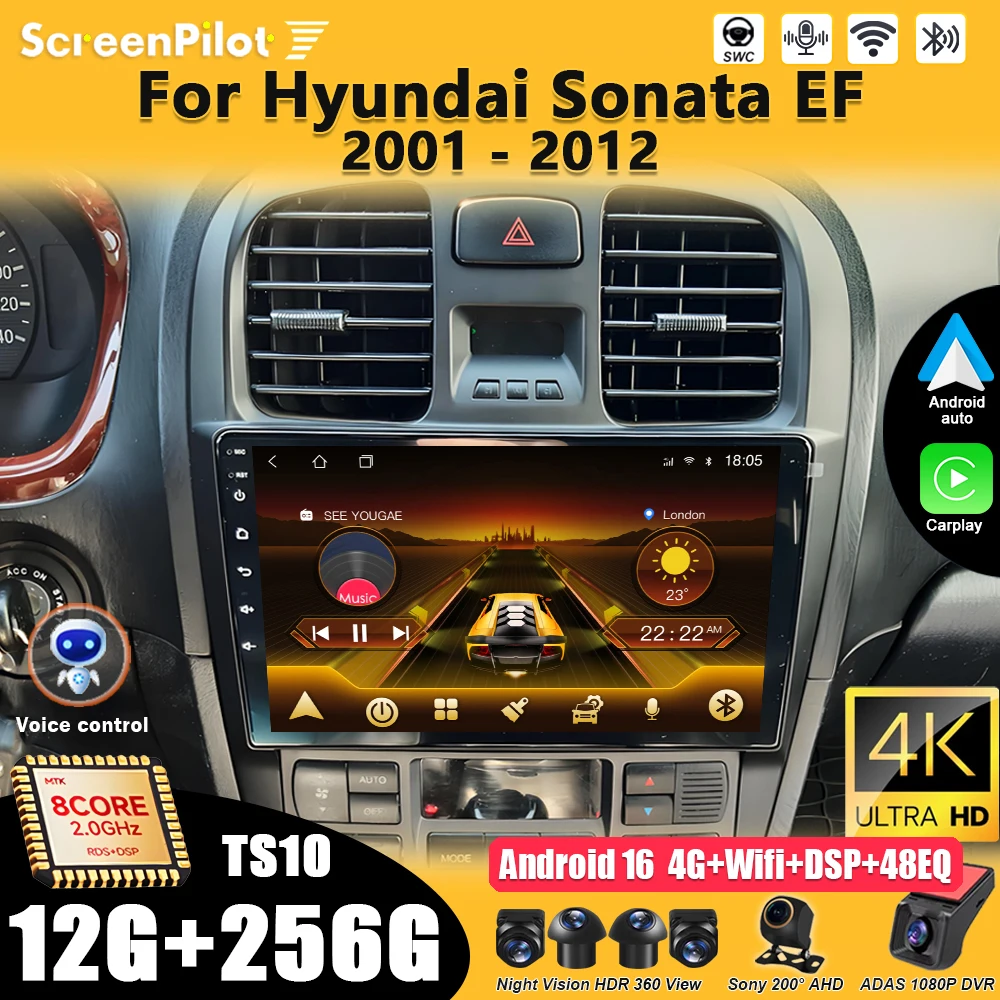For Hyundai Sonata EF 2001-2010 2011 2012 Android Car Multimedia Video Player GPS Navigation Wireless Android Auto Touch Screen
For Hyundai Sonata EF 2001-2010 2011 2012 Android Car Multimedia Video Player GPS Navigation Wireless Android Auto Touch Screen