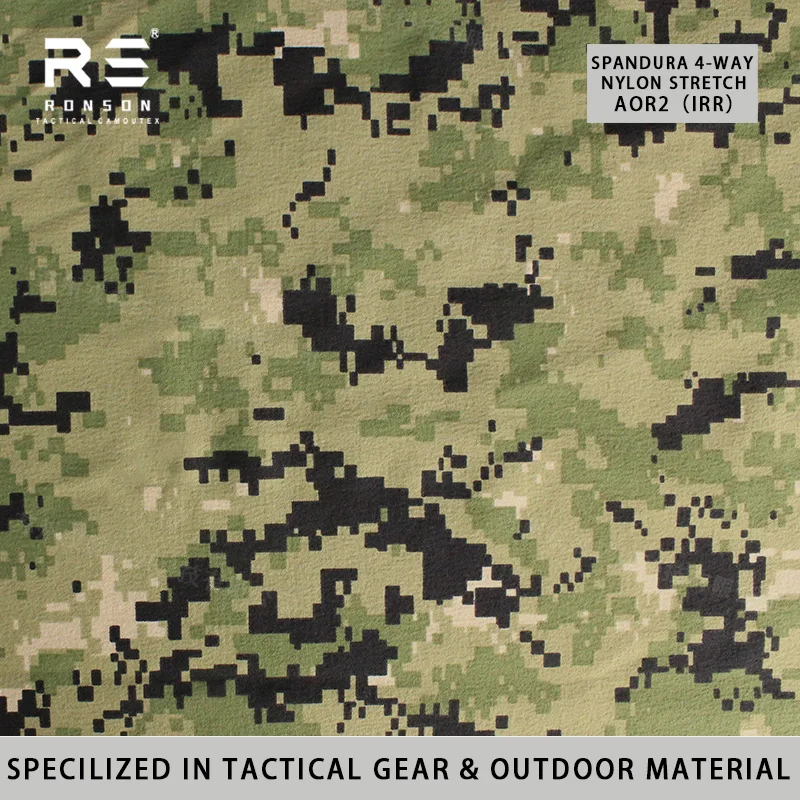 AOR2 Camouflage 4-way Spandex Nylon Stretch Fabric NIR Camouflage Print Nylon Elastic Fabric for Tactical and Outdoor Use
AOR2 Camouflage 4-way Spandex Nylon Stretch Fabric NIR Camouflage Print Nylon Elastic Fabric for Tactical and Outdoor Use