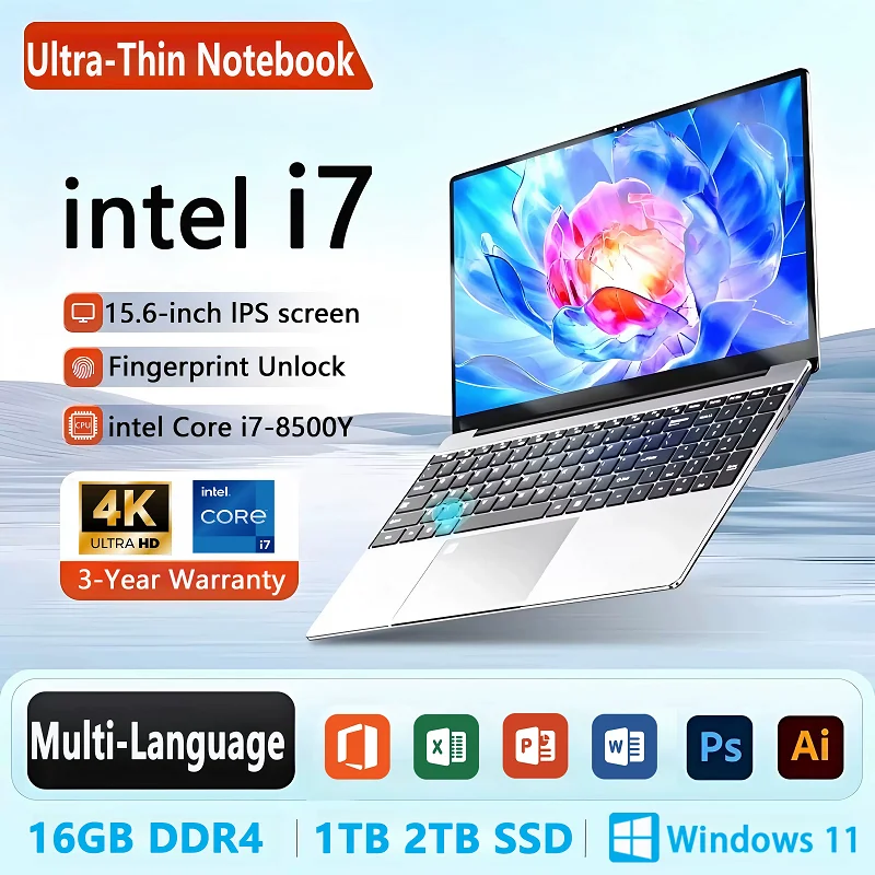 15.6'' New Laptops Windows 11 Laptop Intel i7 8500Y 16GB RAM 1TB SSD Portable Office Study Laptop Computer Gaming Notebook
15.6'' New Laptops Windows 11 Laptop Intel i7 8500Y 16GB RAM 1TB SSD Portable Office Study Laptop Computer Gaming Notebook