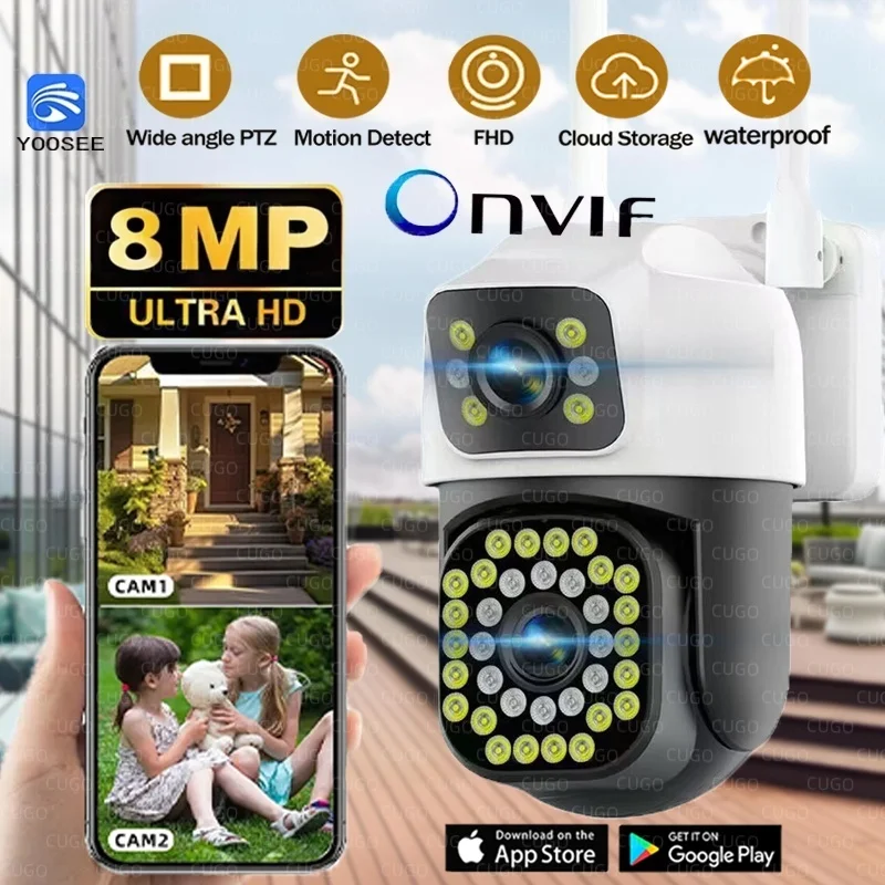 YOOSEE 8-мегапиксельная Wi-Fi камера наблюдения, уличная водонепроницаемая двойная линза, двойной экран, 10XZoom, цветная камера ночного видения с автоматическим отслеживанием
YOOSEE 8-мегапиксельная Wi-Fi камера наблюдения, уличная водонепроницаемая двойная линза, двойной экран, 10XZoom, цветная камера ночного видения с автоматическим отслеживанием