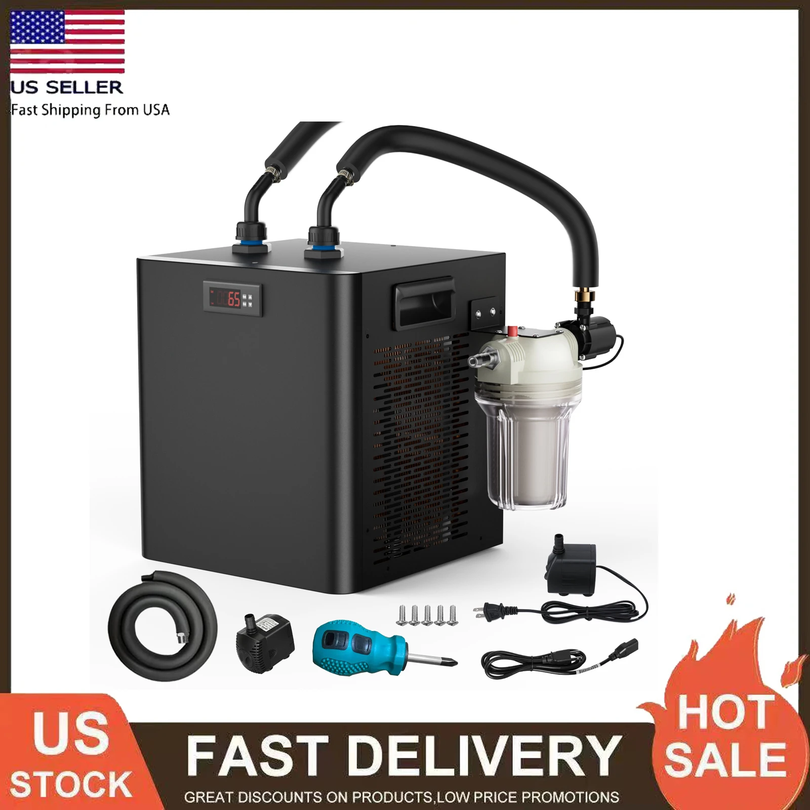 Ice Bath Water Chiller for Cold Plunge Tubs, 1/3 HP Upgraded Ice Bath Chiller with External Filter Water Pump
Ice Bath Water Chiller for Cold Plunge Tubs, 1/3 HP Upgraded Ice Bath Chiller with External Filter Water Pump