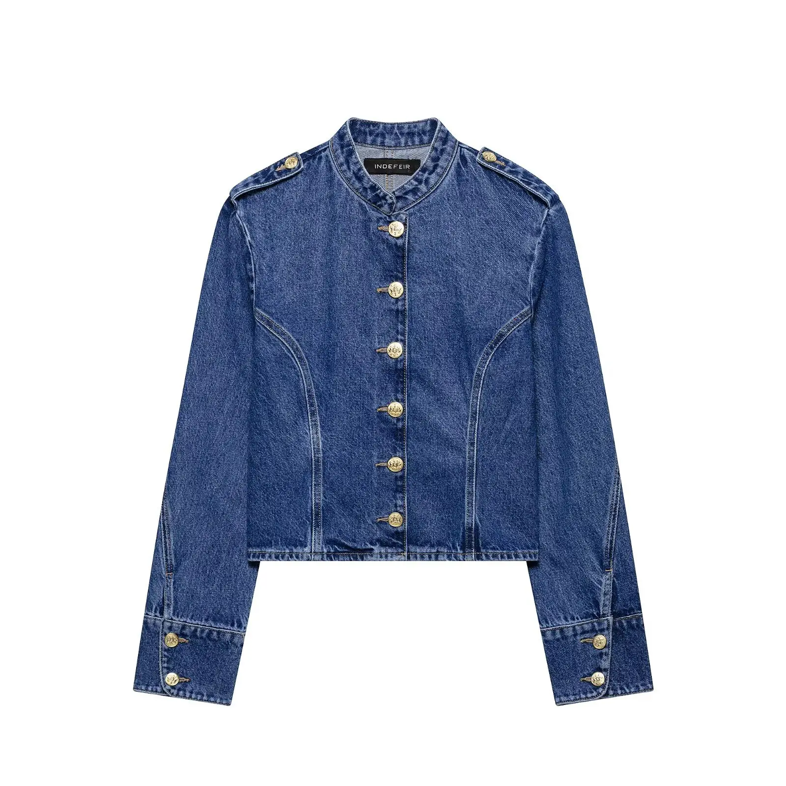 Fashion Blue Denim Jacket Women Stand Collar Slim Jean Coat Long Sleeve Single Breasted Buttons Outwear Casual Streetwear 2026
Fashion Blue Denim Jacket Women Stand Collar Slim Jean Coat Long Sleeve Single Breasted Buttons Outwear Casual Streetwear 2026