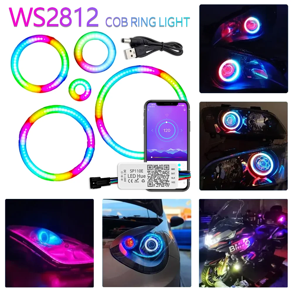 Индивидуально адресуемые светодиодные ленты COB RING RGB WS2812 с питанием DC5V, USB-разъемом и контроллером SP110E Bluetooth APP, 27/48/73/96/120 мм
Индивидуально адресуемые светодиодные ленты COB RING RGB WS2812 с питанием DC5V, USB-разъемом и контроллером SP110E Bluetooth APP, 27/48/73/96/120 мм