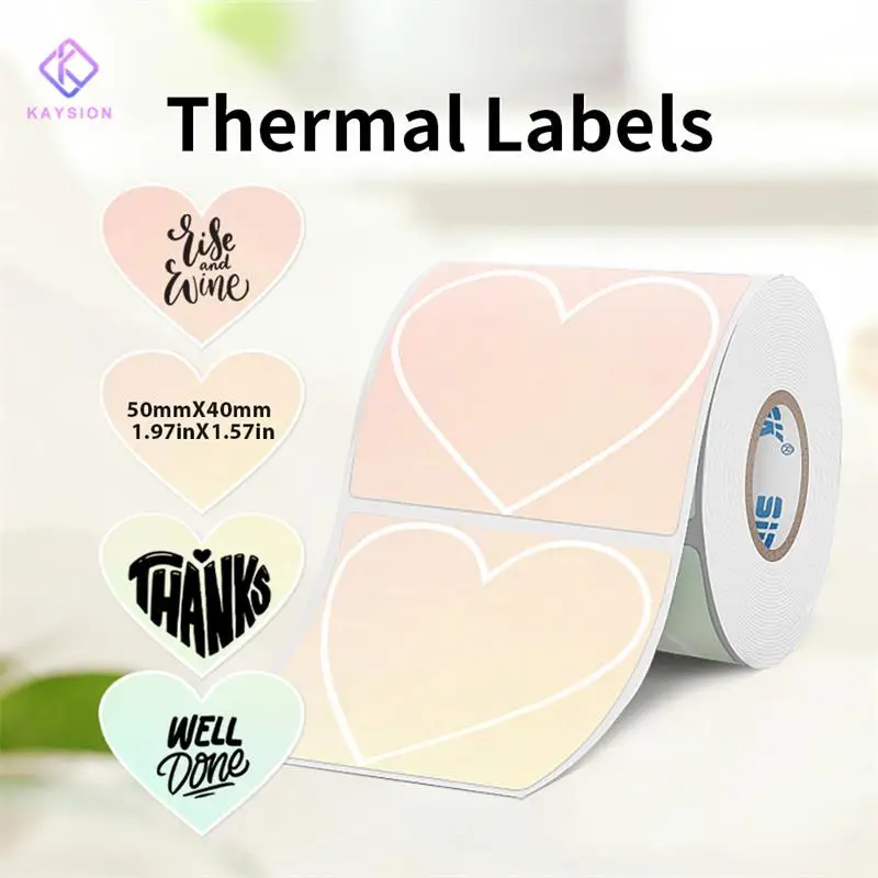 KAYSION Heart Shaped Colorful Label Thermal Stickers Irregular Sticker Gift Tags DIY Envelope Sticker Compatible Phomemo Printer
KAYSION Heart Shaped Colorful Label Thermal Stickers Irregular Sticker Gift Tags DIY Envelope Sticker Compatible Phomemo Printer