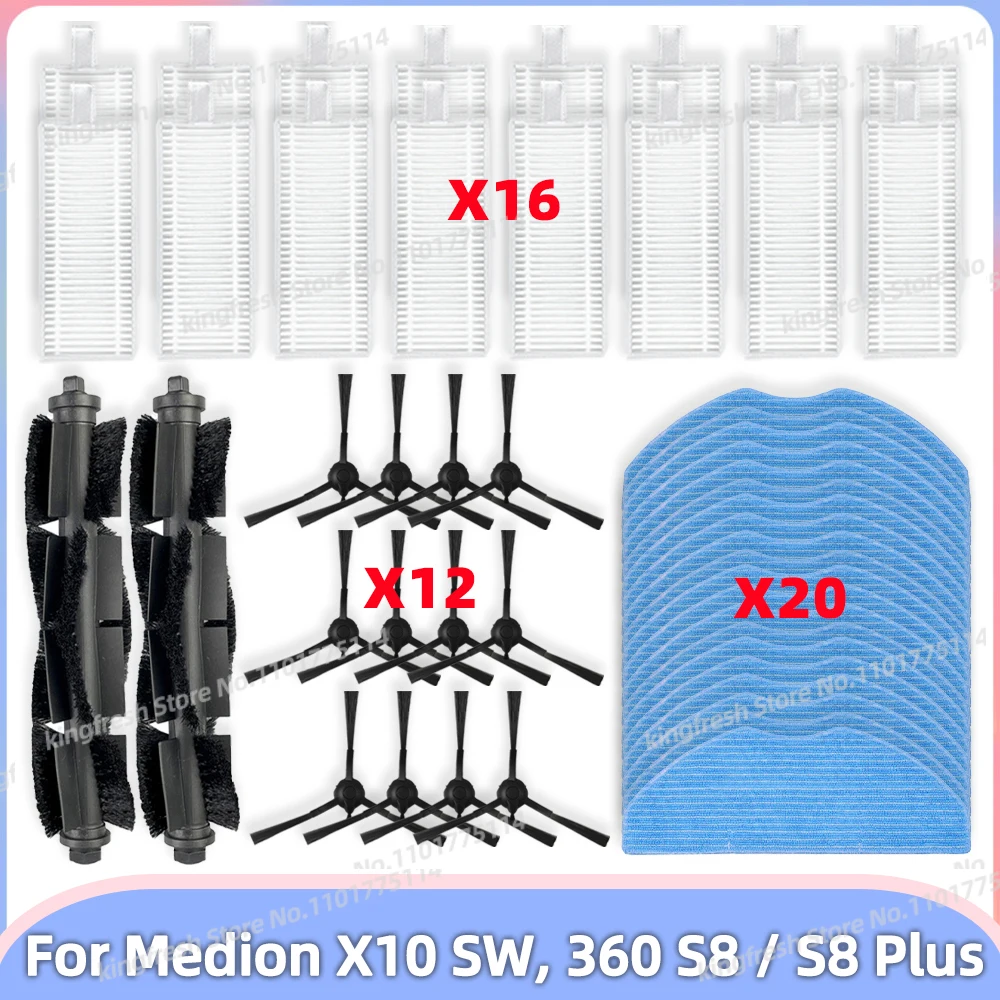 Compatible For 360 S8 / S8 Plus, Medion X10 SW Vacuum Parts Main Roller Side Brush Hepa Filter Mop Cloth Accessories
Compatible For 360 S8 / S8 Plus, Medion X10 SW Vacuum Parts Main Roller Side Brush Hepa Filter Mop Cloth Accessories