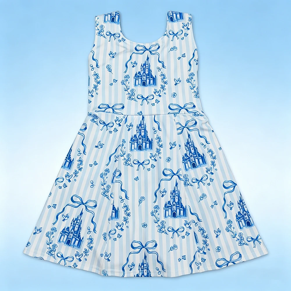 Hot Sale Kids Designer Clothes Girls Blue Bows Castles Checked Yoga Active Shorts Knee Length Dresses Baby Girls Yoga Dress New
Hot Sale Kids Designer Clothes Girls Blue Bows Castles Checked Yoga Active Shorts Knee Length Dresses Baby Girls Yoga Dress New