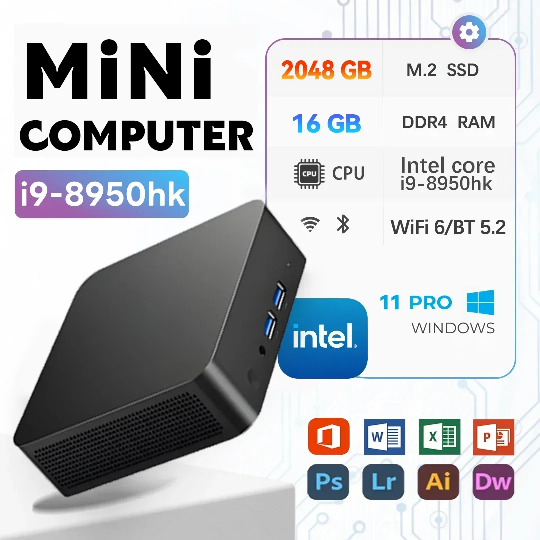Brand New Intel Core i9 8950HK 1000M Ethernet Gaming PC Desktop 16GB RAM 1TB 2TB SSD Mini PC Windows 11 Mini Computer
Brand New Intel Core i9 8950HK 1000M Ethernet Gaming PC Desktop 16GB RAM 1TB 2TB SSD Mini PC Windows 11 Mini Computer