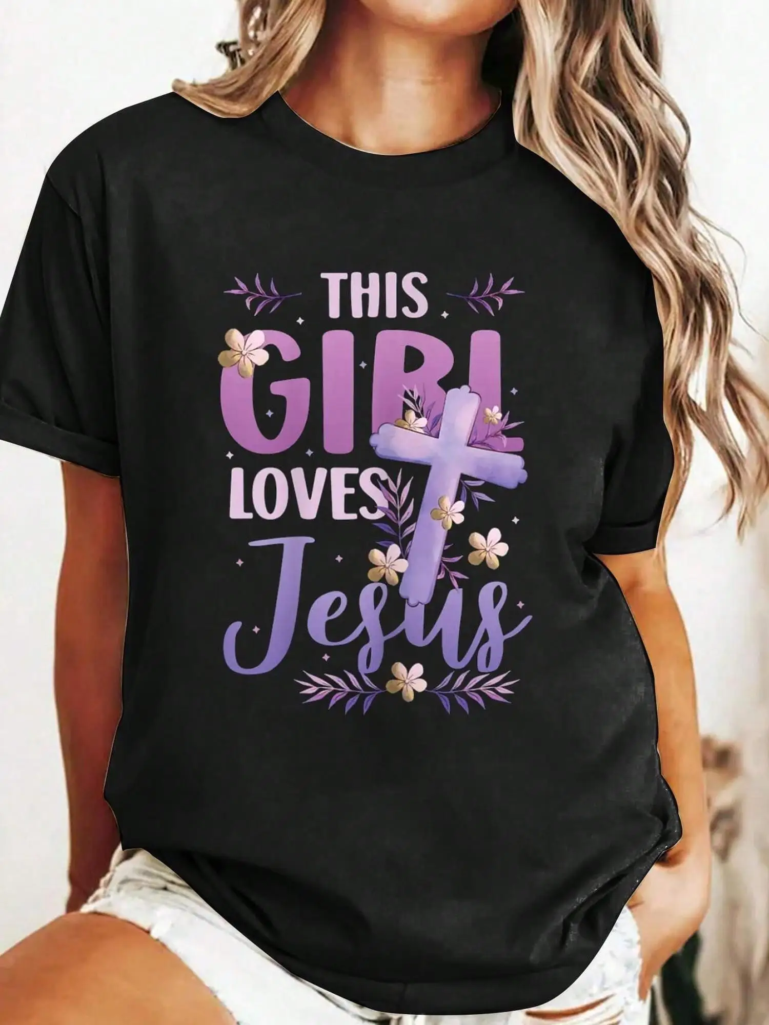 This Love Jesus Cute Christ Jesus T-shirt Printed Round Neck Short Sleeve Casual T-shirt Graphic T-shirt Women's Tops
This Love Jesus Cute Christ Jesus T-shirt Printed Round Neck Short Sleeve Casual T-shirt Graphic T-shirt Women's Tops