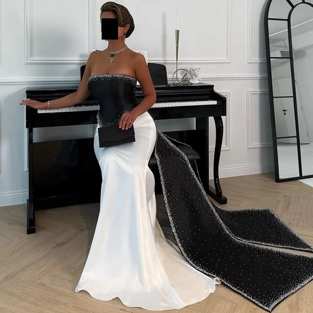 Mermaid Strapless Evening Dress Customized Elegant Sleeveless Celebrity Gowns High Quality Crystal Bespoke Occasion Gowns
Mermaid Strapless Evening Dress Customized Elegant Sleeveless Celebrity Gowns High Quality Crystal Bespoke Occasion Gowns