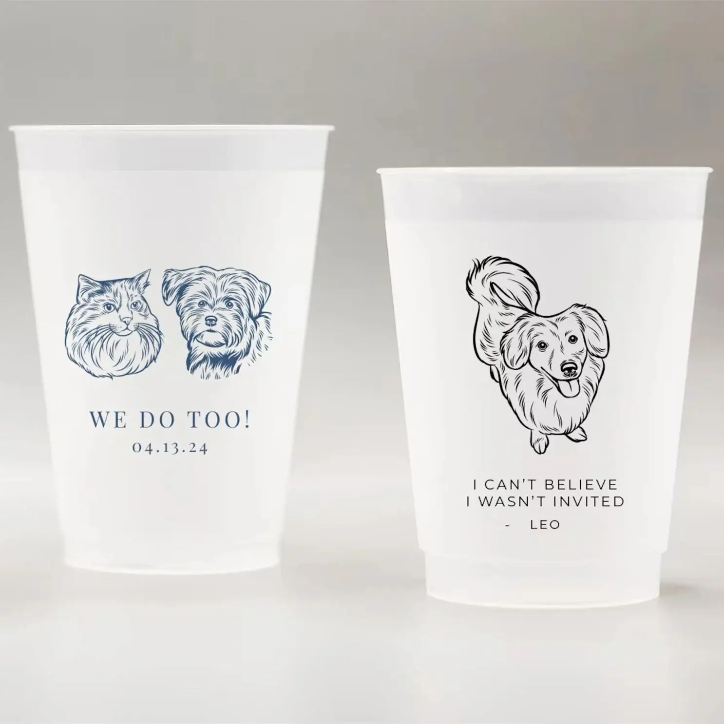 10/50 Customized Pet Frosted Shatterproof Frost-Flex Cups, Personalized Animal Wedding Favor Cups, Wedding Rception & Special Ev
10/50 Customized Pet Frosted Shatterproof Frost-Flex Cups, Personalized Animal Wedding Favor Cups, Wedding Rception & Special Ev