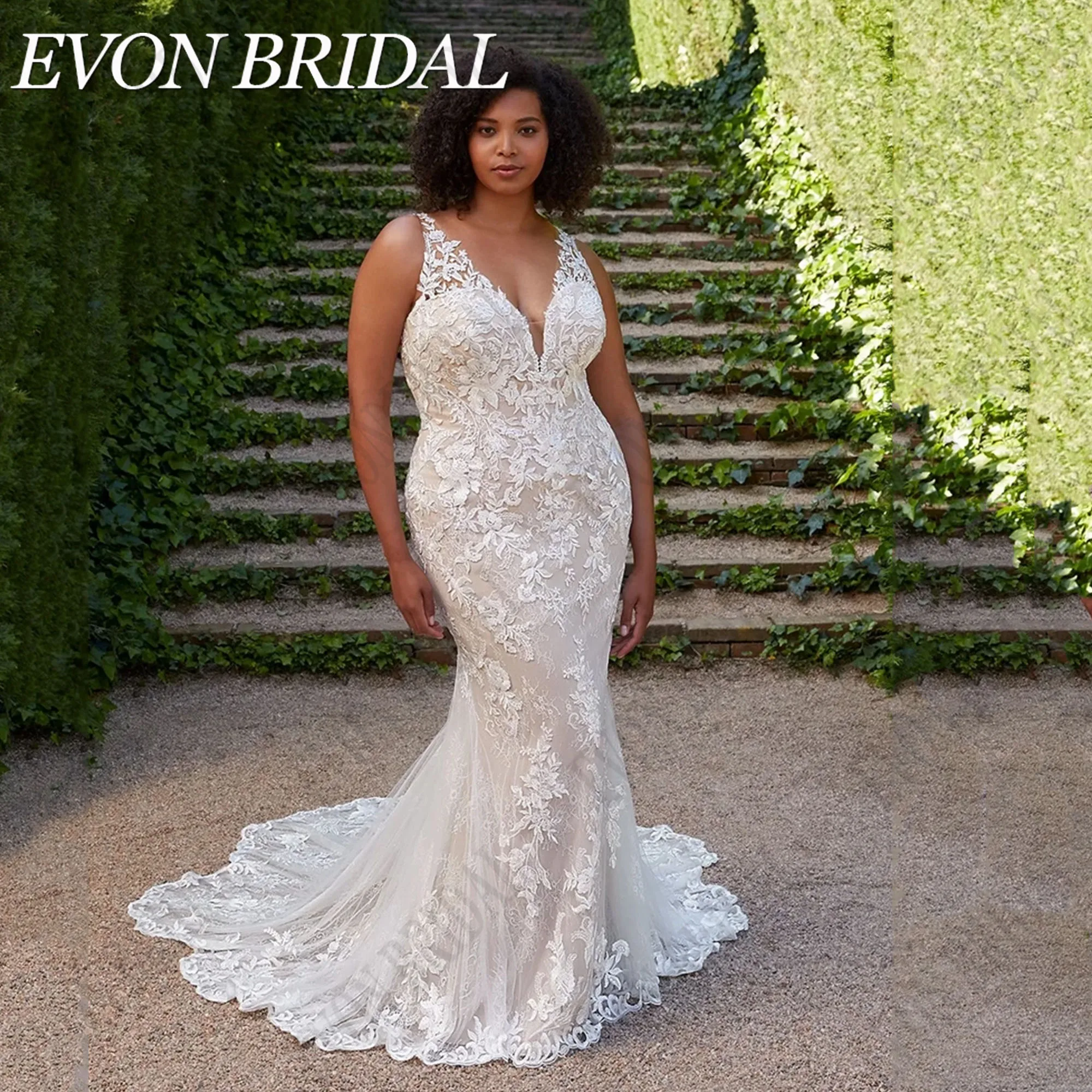 EVON BRIDAL Mermaid Sexy Wedding Dress Plus Size 2025 V-Neck Sleeveless Applique Bridal Gowns Custom Made Vestidos Novias Boda
EVON BRIDAL Mermaid Sexy Wedding Dress Plus Size 2025 V-Neck Sleeveless Applique Bridal Gowns Custom Made Vestidos Novias Boda