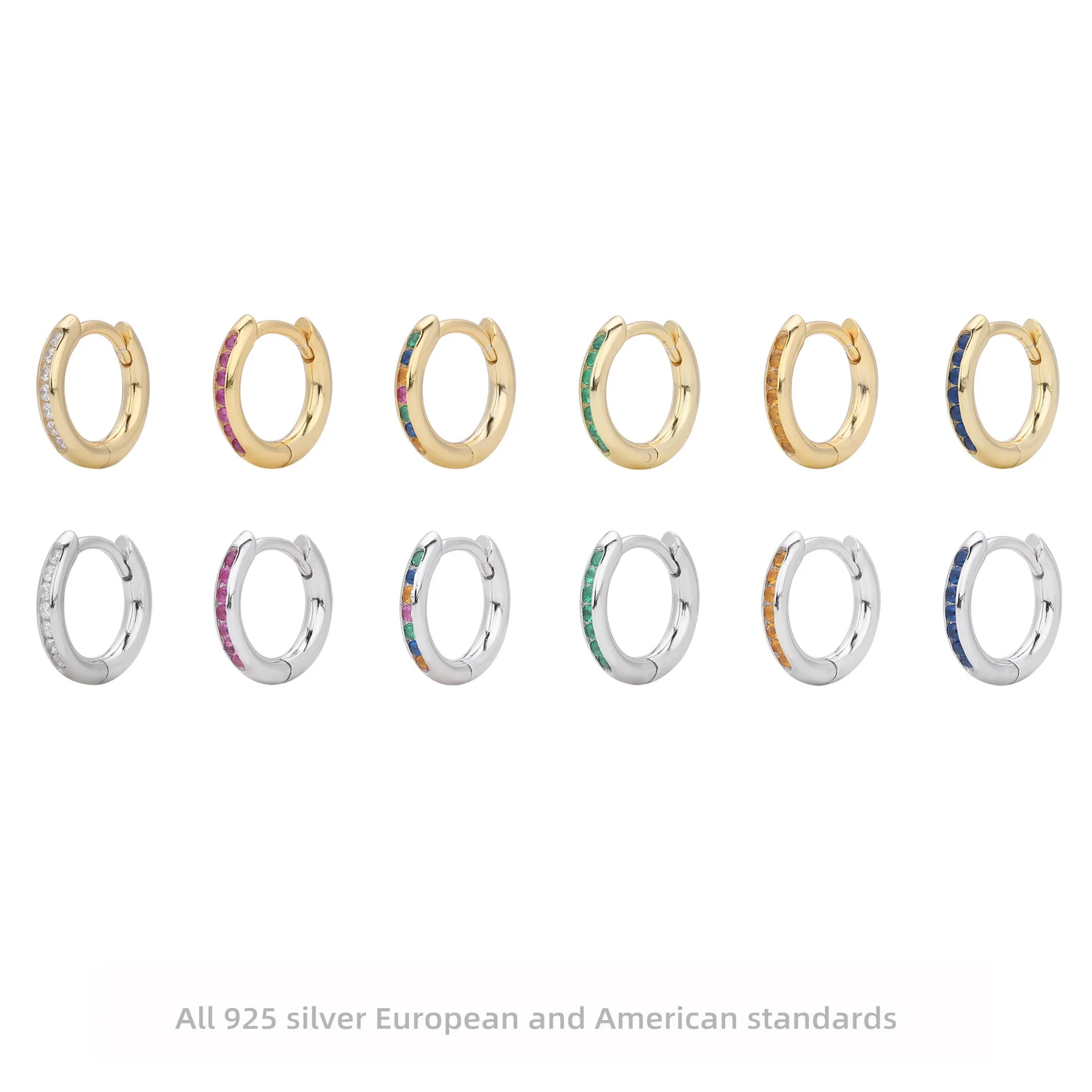 S925 Sterling Silver French Hoop Earrings Colorful Zircon Minimalist Studs for Women Elegant Everyday Jewelry Gift
S925 Sterling Silver French Hoop Earrings Colorful Zircon Minimalist Studs for Women Elegant Everyday Jewelry Gift