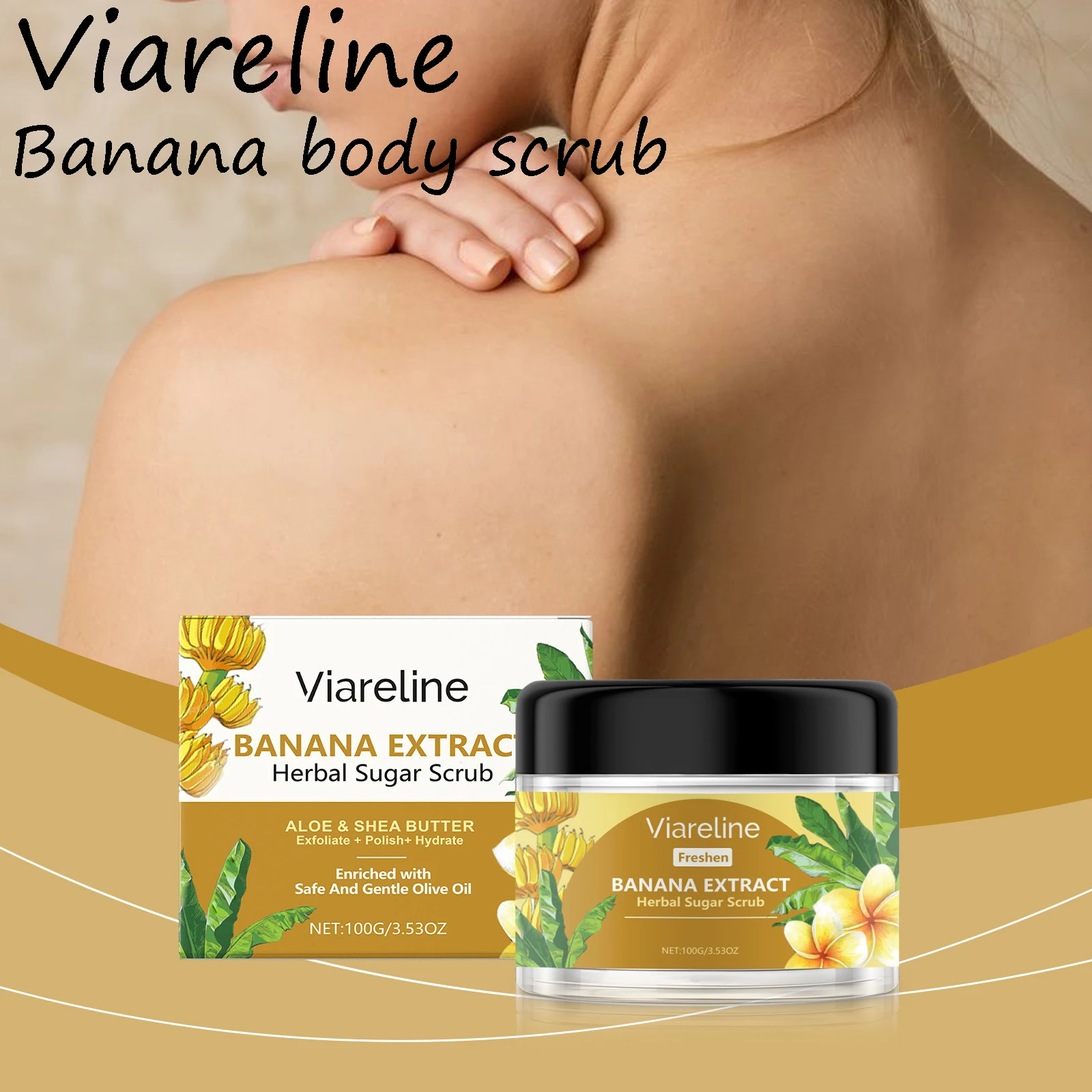 Скраб для тела Viareline Banana, нежная очистка тела, грязи, удаление омертвевшей кожи, улучшение шероховатости, увлажняющий отшелушивающий гель для тела 
Скраб для тела Viareline Banana, нежная очистка тела, грязи, удаление омертвевшей кожи, улучшение шероховатости, увлажняющий отшелушивающий гель для тела