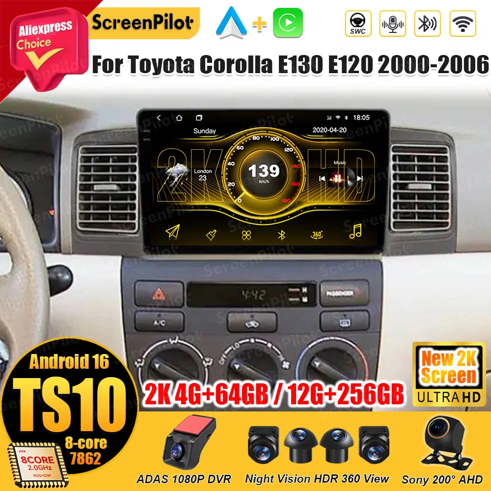 Android 15 для Toyota Corolla E130 E120 2000-2006, стерео головное устройство, автомобильный радиоприемник, мультимедийный видеоплеер, зеркальная связь, Bluetooth 5G
Android 15 для Toyota Corolla E130 E120 2000-2006, стерео головное устройство, автомобильный радиоприемник, мультимедийный видеоплеер, зеркальная связь, Bluetooth 5G