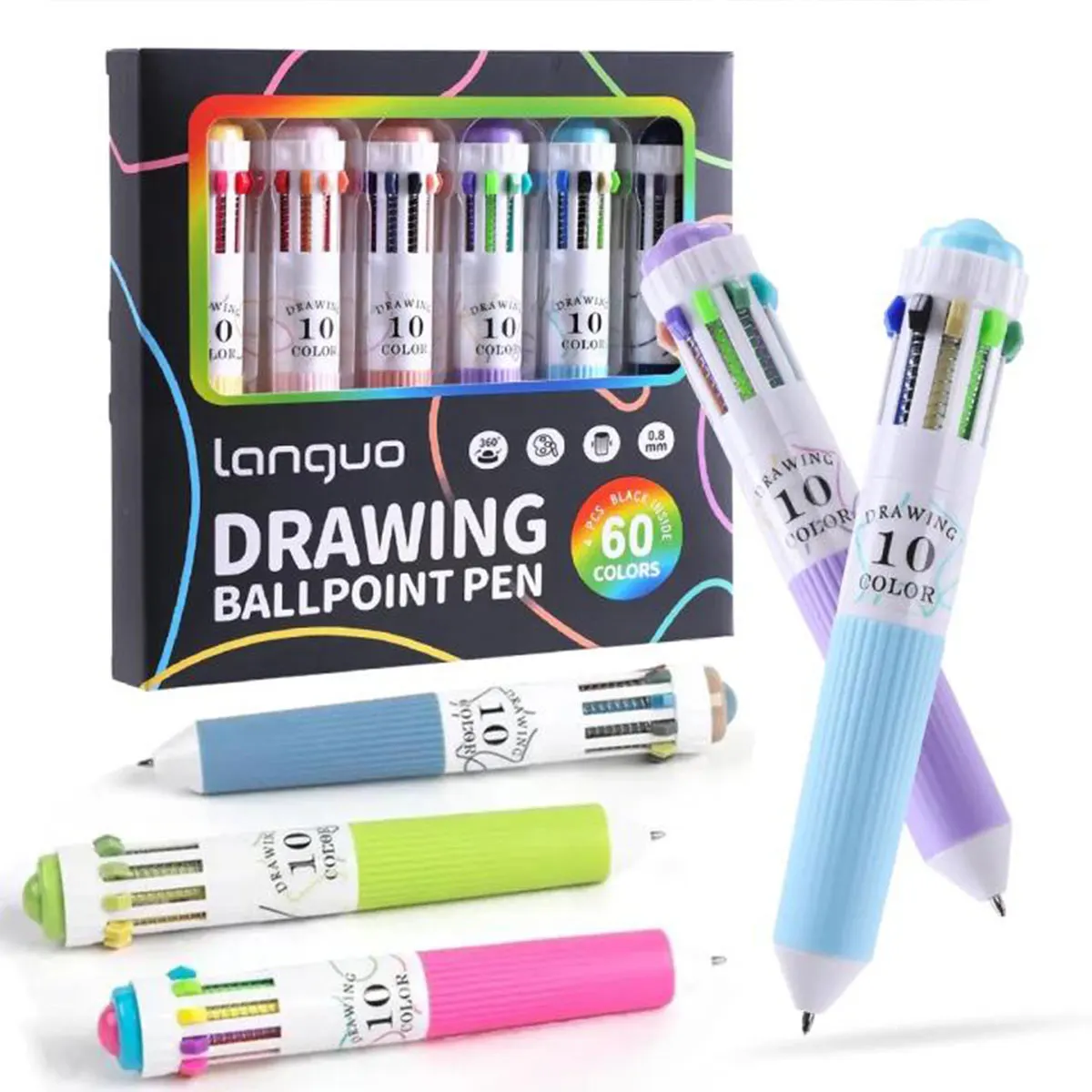 6PCS 10-in-1 Multicolor Gel Pens Retractable, 0.8mm Colored Gel Pens with Soft Grip, Smooth Writing Multi Color Pens for Journal
6PCS 10-in-1 Multicolor Gel Pens Retractable, 0.8mm Colored Gel Pens with Soft Grip, Smooth Writing Multi Color Pens for Journal