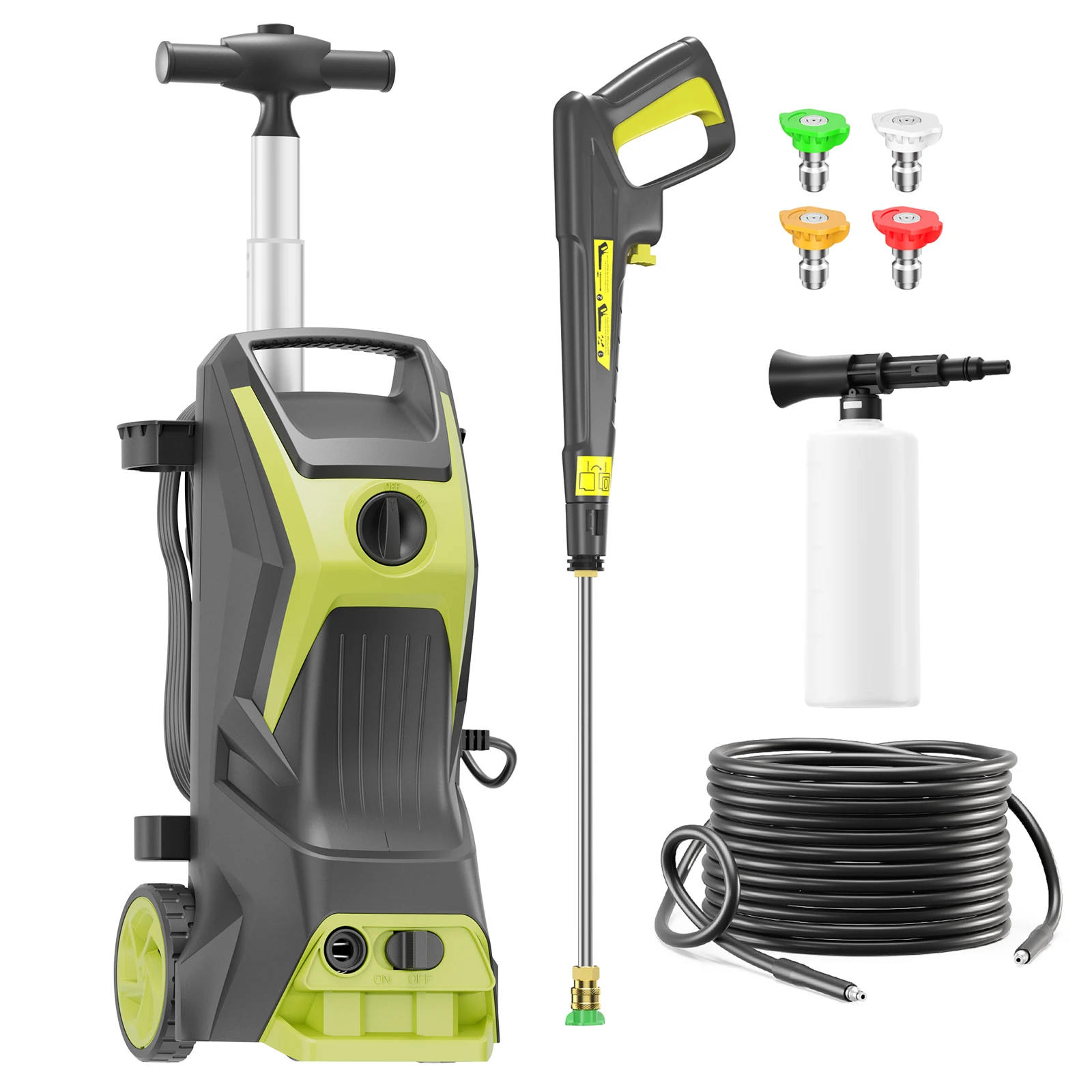 4200 PSI 2.8 GPM All-Purpose Electric Pressure Washer, Home & Outdoor Cleaning Washer with 25FT Long High Pressure Hose, Quick Assembly Design and Full Nozzle Tips Set for home,driveway,car wash,patio,outdoor,siding,furniture,courtyard
4200 PSI 2.8 GPM All-Purpose Electric Pressure Washer, Home & Outdoor Cleaning Washer with 25FT Long High Pressure Hose, Quick Assembly Design and Full Nozzle Tips Set for home,driveway,car wash,patio,outdoor,siding,furniture,courtyard