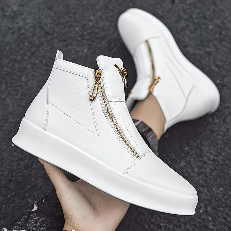Men's Height Increasing High-Top Casual Shoes White Zipper Platform Sneakers Non-Slip Comfortable Walking Shoes for Men
Men's Height Increasing High-Top Casual Shoes White Zipper Platform Sneakers Non-Slip Comfortable Walking Shoes for Men