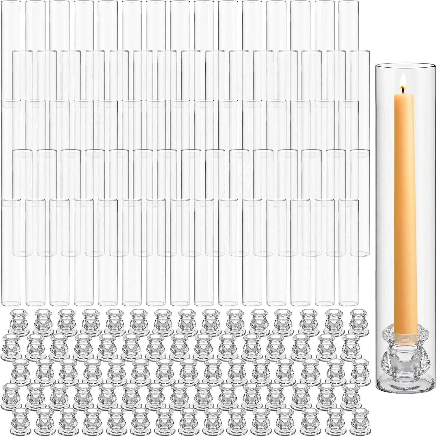 Glass Hurricane Candle Holders Bulk 12.6" Open Ended Glass Candleholder Tube Shape Bottomless and 2.2" Taper Clear Candlestick H
Glass Hurricane Candle Holders Bulk 12.6" Open Ended Glass Candleholder Tube Shape Bottomless and 2.2" Taper Clear Candlestick H