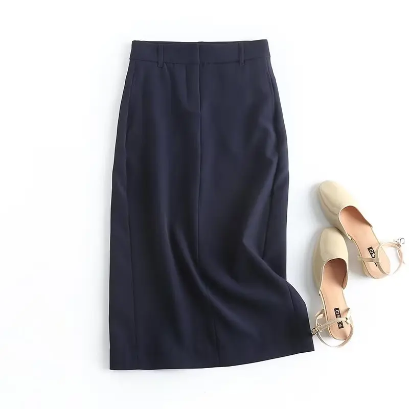 Withered Spring Summer England Style Fashion Office Lady Suits Skirt Navy Color Solid Straight Midi Skirts Womens
Withered Spring Summer England Style Fashion Office Lady Suits Skirt Navy Color Solid Straight Midi Skirts Womens