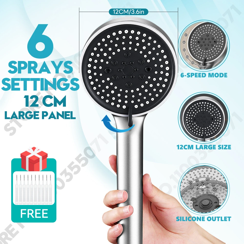 12cm Big Panel Shower Head,Water Saving Shower Head,6 Modes High Pressure Adjustable Shower Head Bathroom Tools
12cm Big Panel Shower Head,Water Saving Shower Head,6 Modes High Pressure Adjustable Shower Head Bathroom Tools