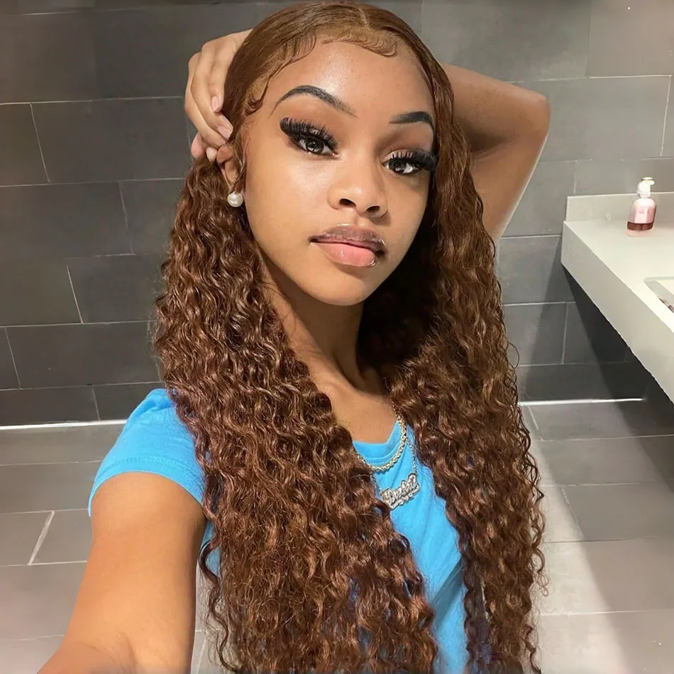 Chocolate Brown Curly Human Hair Wigs 13x4 13x6 HD Lace Frontal Wig Water Deep Wave Lace Front Colored Wigs For Women 30 36 Inch
Chocolate Brown Curly Human Hair Wigs 13x4 13x6 HD Lace Frontal Wig Water Deep Wave Lace Front Colored Wigs For Women 30 36 Inch