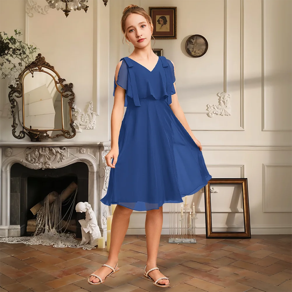 Elegant A-Line V-Neck Knee-Length Chiffon Junior Bridesmaid Dress Flower Girl Dress Girls Party Special Occasion Wedding Formal
Elegant A-Line V-Neck Knee-Length Chiffon Junior Bridesmaid Dress Flower Girl Dress Girls Party Special Occasion Wedding Formal