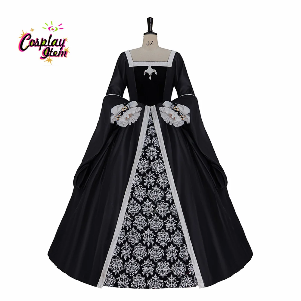 Medieval Anne Boleyn Dress Black Formal Dress White Vintage Print Tudor Queen Gothic Princess Dresses Historical Ball Gown
Medieval Anne Boleyn Dress Black Formal Dress White Vintage Print Tudor Queen Gothic Princess Dresses Historical Ball Gown