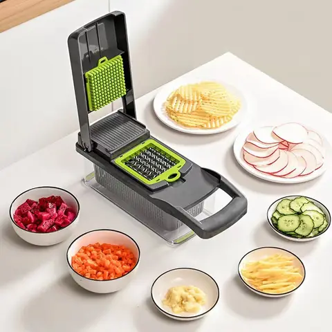 Multi-Functional Vegetable Cutter, PE+ABS Material, Easy to Use & Safe for Shredding