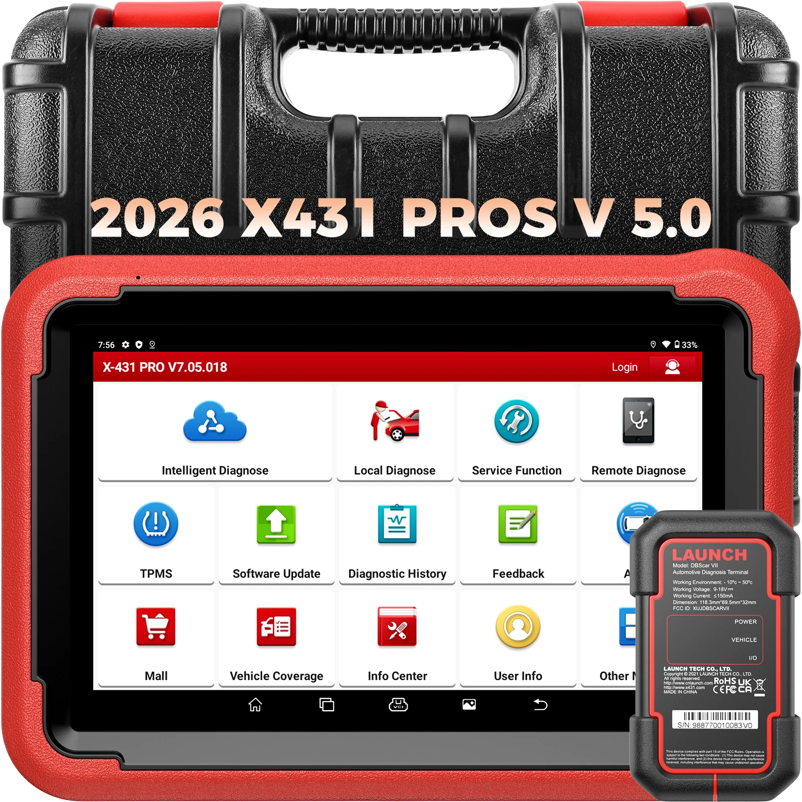LAUNCH X431 PROS V5.0 OBD2 Diagnostic Tool with 37+Special Functions Bi-Directional Control ECU Coding IMMO Service Key Programming
LAUNCH X431 PROS V5.0 OBD2 Diagnostic Tool with 37+Special Functions Bi-Directional Control ECU Coding IMMO Service Key Programming