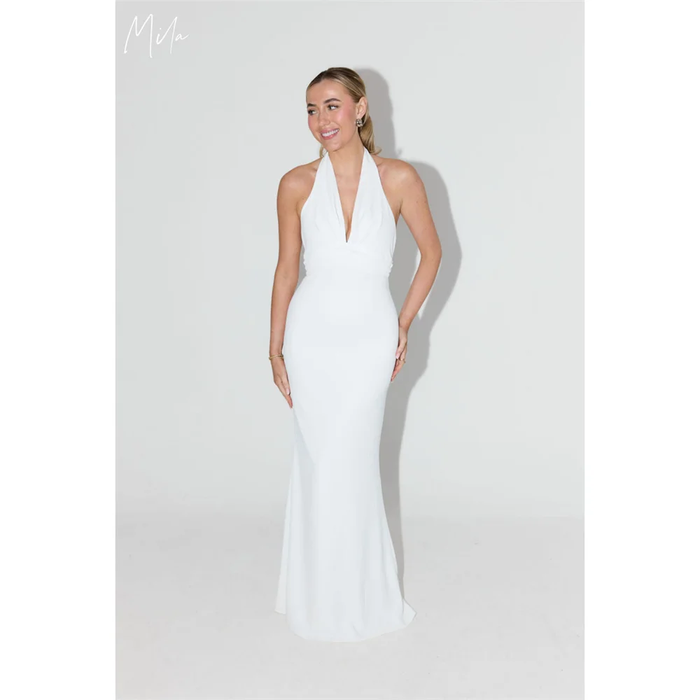 Mila Halter Neck Mermaid Backless Party Dresses Sheath Satin Evening Dresses Elegant Customized Prom Dresses 2025
Mila Halter Neck Mermaid Backless Party Dresses Sheath Satin Evening Dresses Elegant Customized Prom Dresses 2025