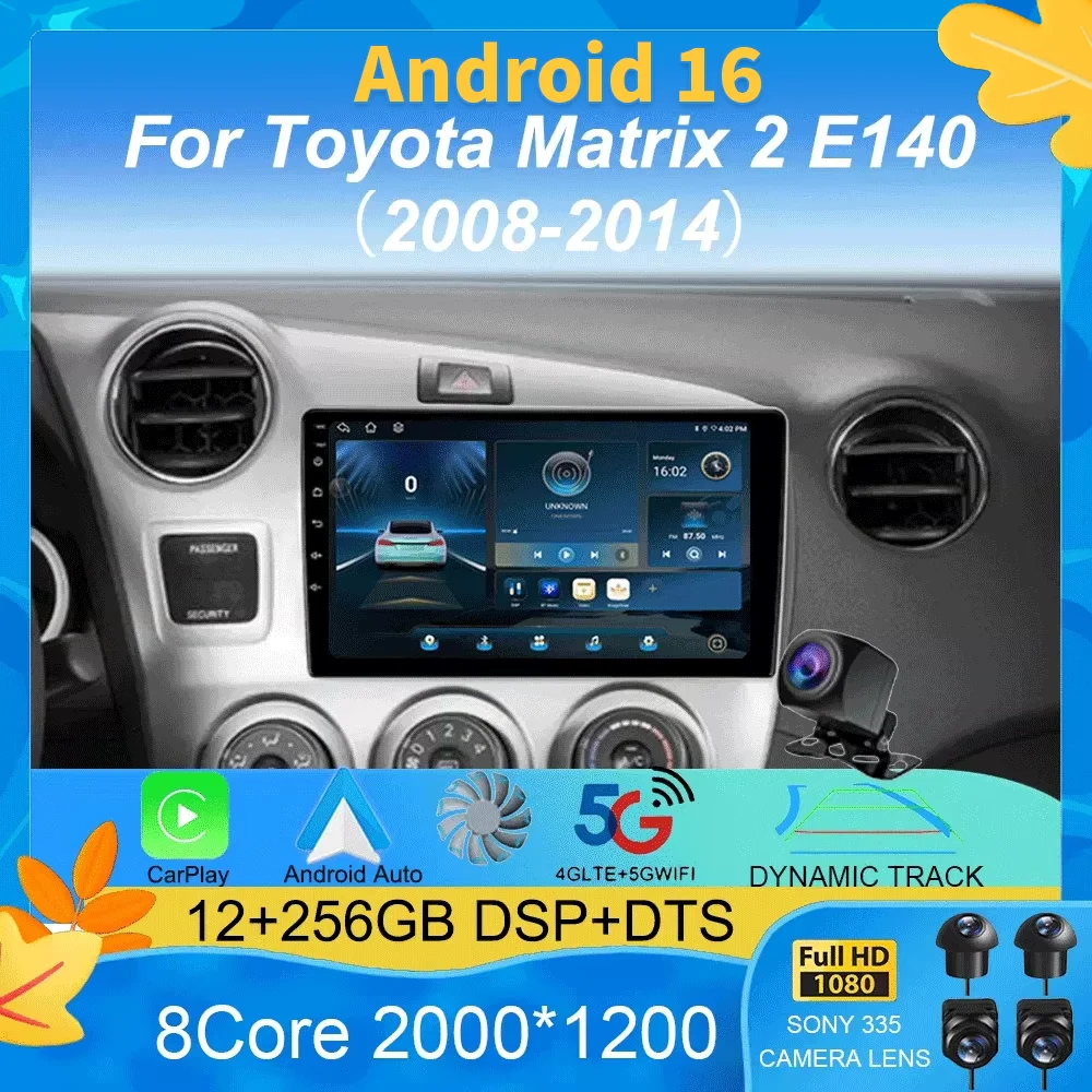 Android 16 For Toyota Matrix 2 E140 2008 - 2014 Radio Stereo Wireless Carplay Multimedia Player GPS Navigation QLED Screen Touch
Android 16 For Toyota Matrix 2 E140 2008 - 2014 Radio Stereo Wireless Carplay Multimedia Player GPS Navigation QLED Screen Touch