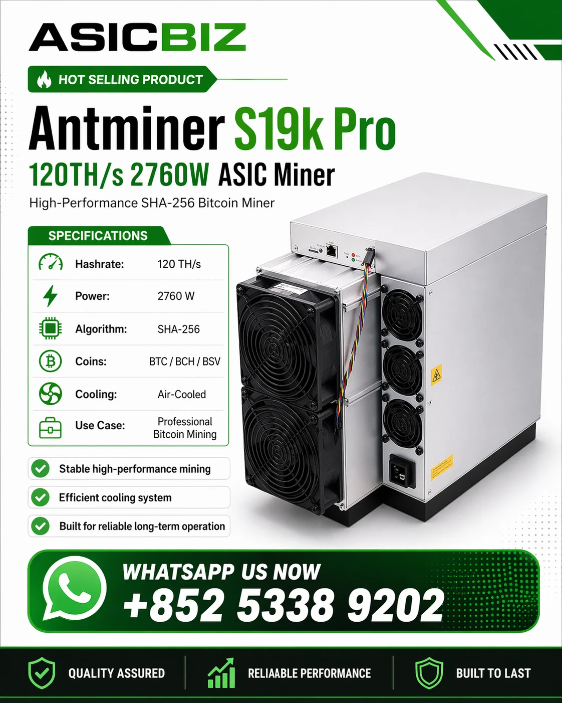 КУПИТЕ 3, ПОЛУЧИТЕ 2 БЕСПЛАТНО — Antminer S19k Pro 120TH/s 2760W SHA-256 ASIC Bitcoin Miner — Высокоэффективный криптомайнер для майнинга BTC/BCH/BSV — M
КУПИТЕ 3, ПОЛУЧИТЕ 2 БЕСПЛАТНО — Antminer S19k Pro 120TH/s 2760W SHA-256 ASIC Bitcoin Miner — Высокоэффективный криптомайнер для майнинга BTC/BCH/BSV — M
