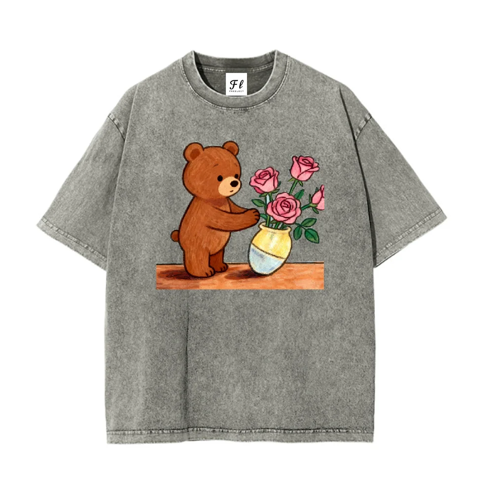 Cartoon Bear Arranging Pink Roses Graphic T Shirt Unisex Soft Fabric Oversized T Shirt Trendy Casual Wear For Teens And Adults
Cartoon Bear Arranging Pink Roses Graphic T Shirt Unisex Soft Fabric Oversized T Shirt Trendy Casual Wear For Teens And Adults