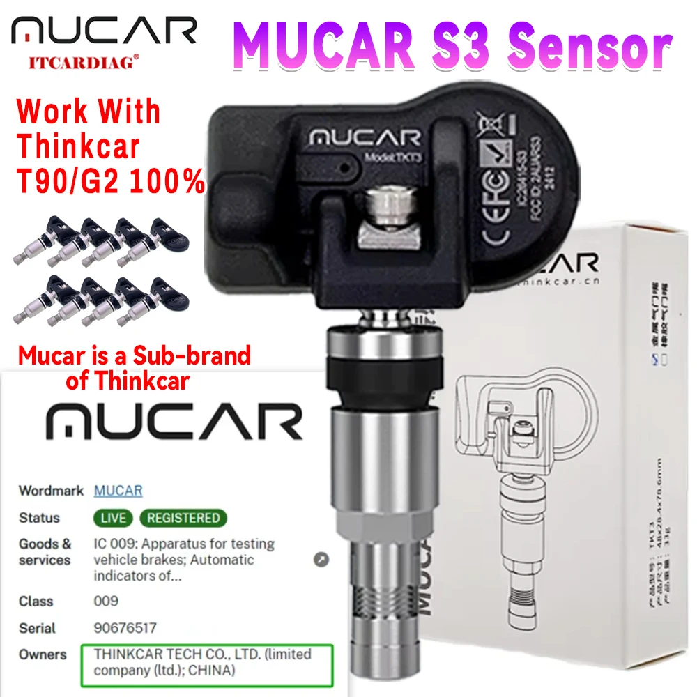 MUCAR S3 Sensor 315MHz 433MHz PK THINKCAR TPMS S3 Universal Sensor Car Tire Pressure Sensor Automotive Workshop Service Tool
MUCAR S3 Sensor 315MHz 433MHz PK THINKCAR TPMS S3 Universal Sensor Car Tire Pressure Sensor Automotive Workshop Service Tool
