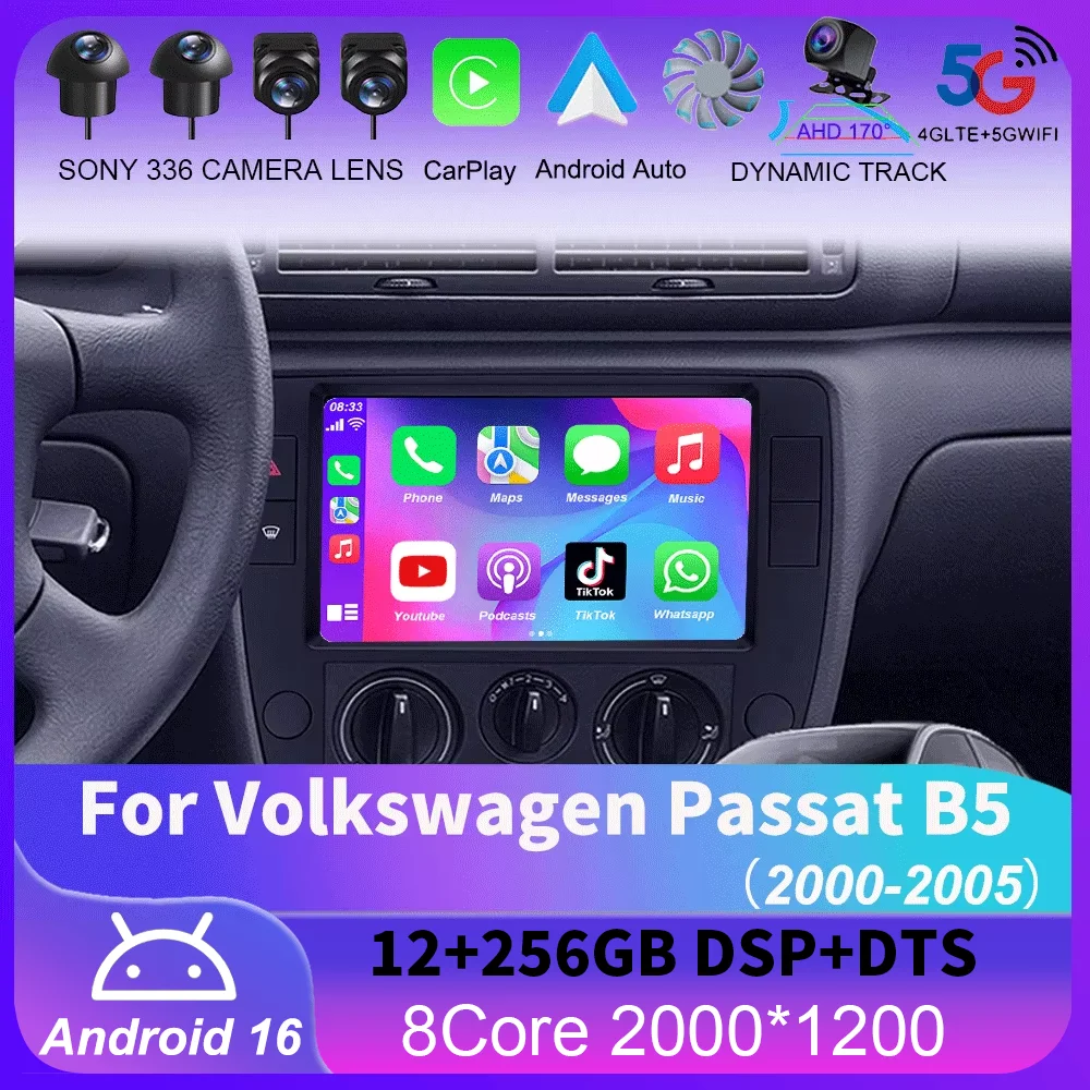 Android 16 For Volkswagen Passat B5 2000 - 2005 Car Radio Multimedia Video Player Navigation GPS
Android 16 For Volkswagen Passat B5 2000 - 2005 Car Radio Multimedia Video Player Navigation GPS