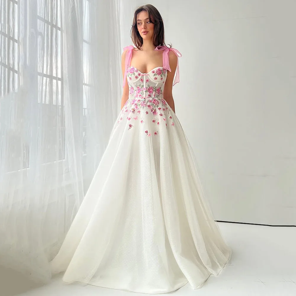 Msikoods 3D Floral Embroidery Corset Evening Dress A Line Party Gown Tulle Princess Graduation Dress Fairy Prom Gown Customized
Msikoods 3D Floral Embroidery Corset Evening Dress A Line Party Gown Tulle Princess Graduation Dress Fairy Prom Gown Customized