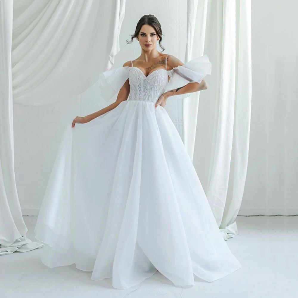 Msikoods Elegant Wedding Dress Beads Women A Line Sweetheart Fluffy Sleeves Princess Bridal Dress Customized Vestidos De Novias
Msikoods Elegant Wedding Dress Beads Women A Line Sweetheart Fluffy Sleeves Princess Bridal Dress Customized Vestidos De Novias