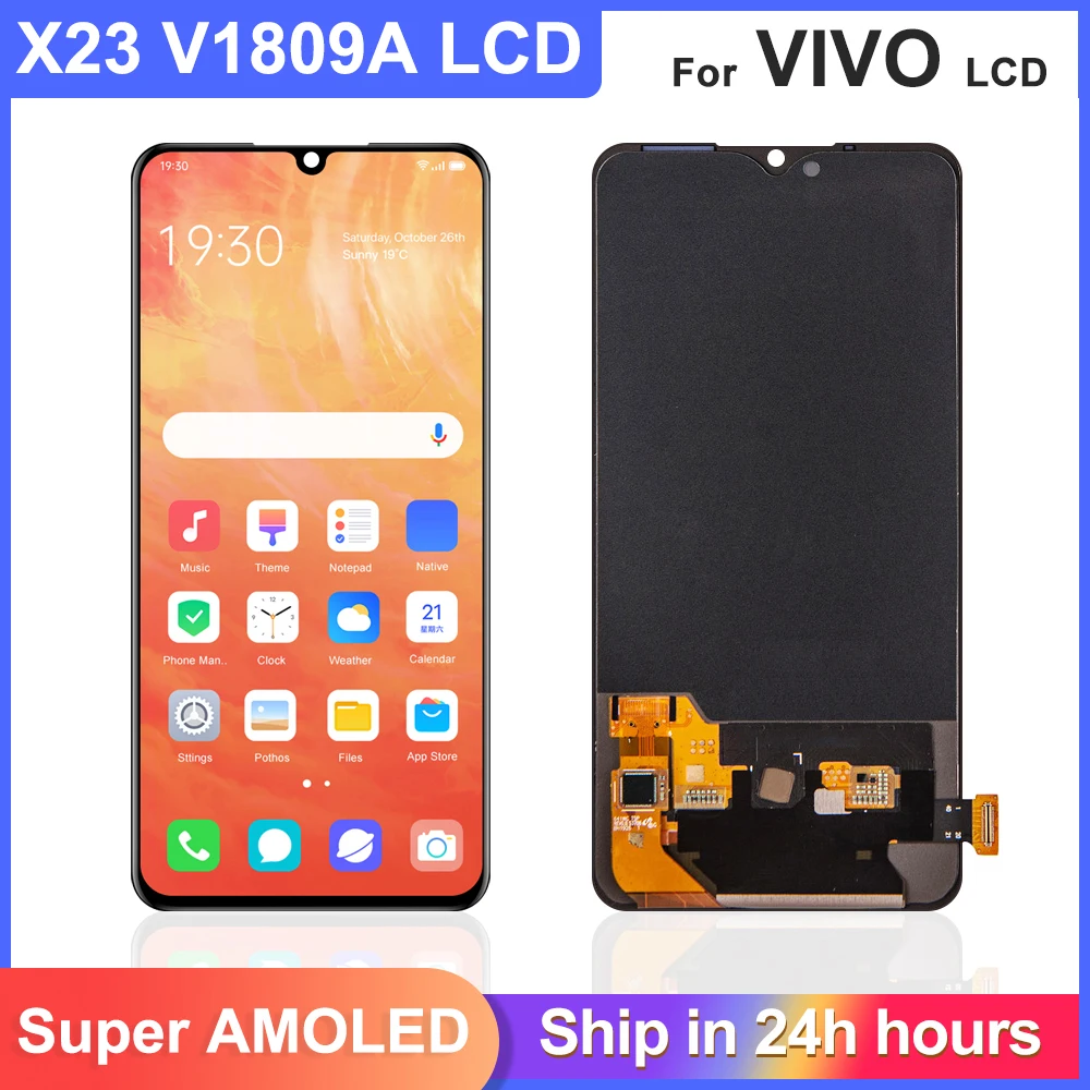 ЖК-дисплей AMOLED для Vivo X23/V1809A/V1816/V1809T, сенсорный экран 6,41 дюйма с дигитайзером в сборе для vivo x23, черный
ЖК-дисплей AMOLED для Vivo X23/V1809A/V1816/V1809T, сенсорный экран 6,41 дюйма с дигитайзером в сборе для vivo x23, черный