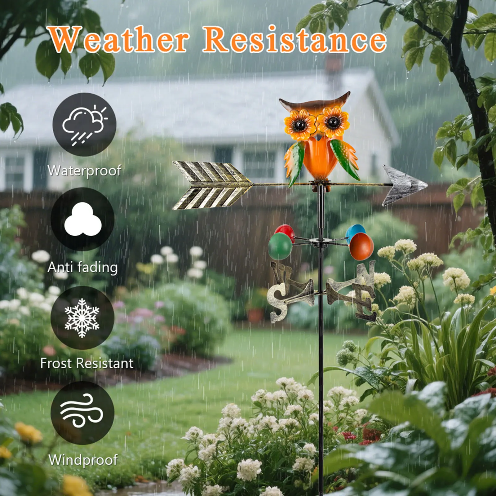 Owl Weathervane Metal Decorative Weather Vane Garden Stake Waterproof Weather Vanes Decor for Yard Wind Spinners
Owl Weathervane Metal Decorative Weather Vane Garden Stake Waterproof Weather Vanes Decor for Yard Wind Spinners