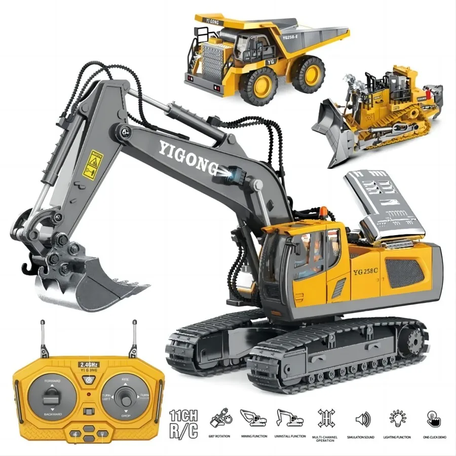 2.4G Remote Control Excavator Dump Truck RC Model Car Toy Professional Alloy Plastic Simulation Construction Vehicle for Kid
2.4G Remote Control Excavator Dump Truck RC Model Car Toy Professional Alloy Plastic Simulation Construction Vehicle for Kid