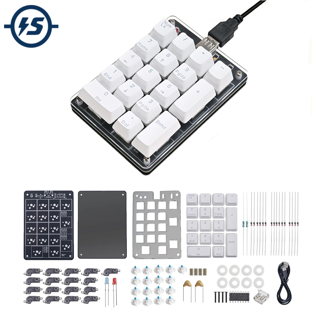 DIY 17-Key Mechanical Number Pad Soldering Project USB Hot-Swappable Blue Switches Numeric Keypad Electronics Kit STEM Projects
DIY 17-Key Mechanical Number Pad Soldering Project USB Hot-Swappable Blue Switches Numeric Keypad Electronics Kit STEM Projects