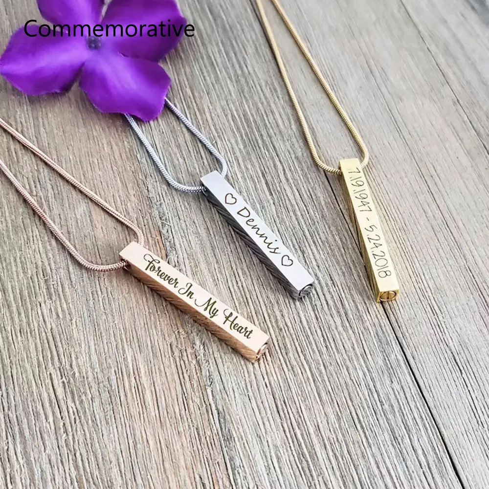 Personalized Cremation Urn Necklace For Ashes Custom Bar Memorial Engraving Necklace Jewelry For Human Or Dog Pets Ashes Jewelry
Personalized Cremation Urn Necklace For Ashes Custom Bar Memorial Engraving Necklace Jewelry For Human Or Dog Pets Ashes Jewelry