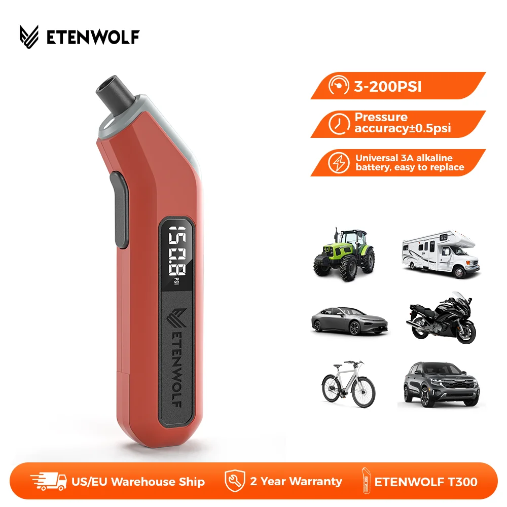 ETENWOLF T300 Цифровой манометр для шин 3-200 фунтов на квадратный дюйм, калиброванный для ANSI B40.7, класс 2 А, промышленный манометр для шин, батареи 3 А
ETENWOLF T300 Цифровой манометр для шин 3-200 фунтов на квадратный дюйм, калиброванный для ANSI B40.7, класс 2 А, промышленный манометр для шин, батареи 3 А