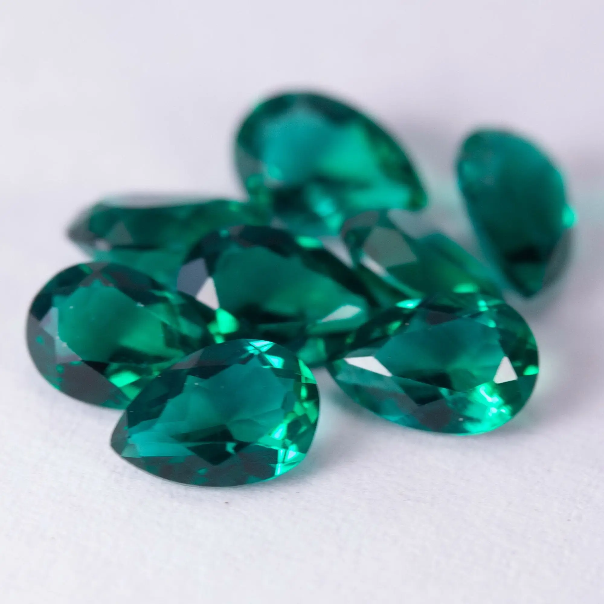 Lab-Created Hydrothermal Emerald Zambia Color Loose Gemstones Pear Shaped Faceted With Inclusions & Abrasions Natural
Lab-Created Hydrothermal Emerald Zambia Color Loose Gemstones Pear Shaped Faceted With Inclusions & Abrasions Natural